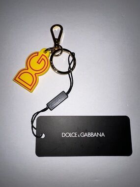 DOLCE & GABBANA Keychain Bag Charm Gold And Yellow NWT Italy Authentic
